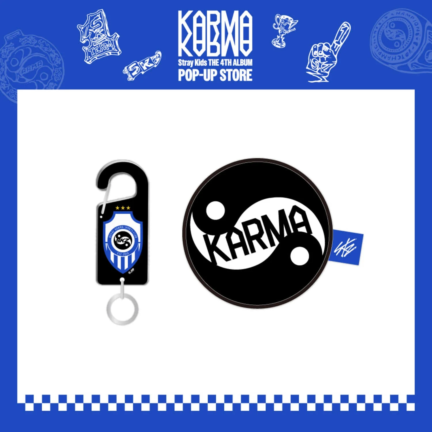 Stray Kids [KARMA POP-UP MD] ACRYLIC CARABINER & BALL POUCH SET