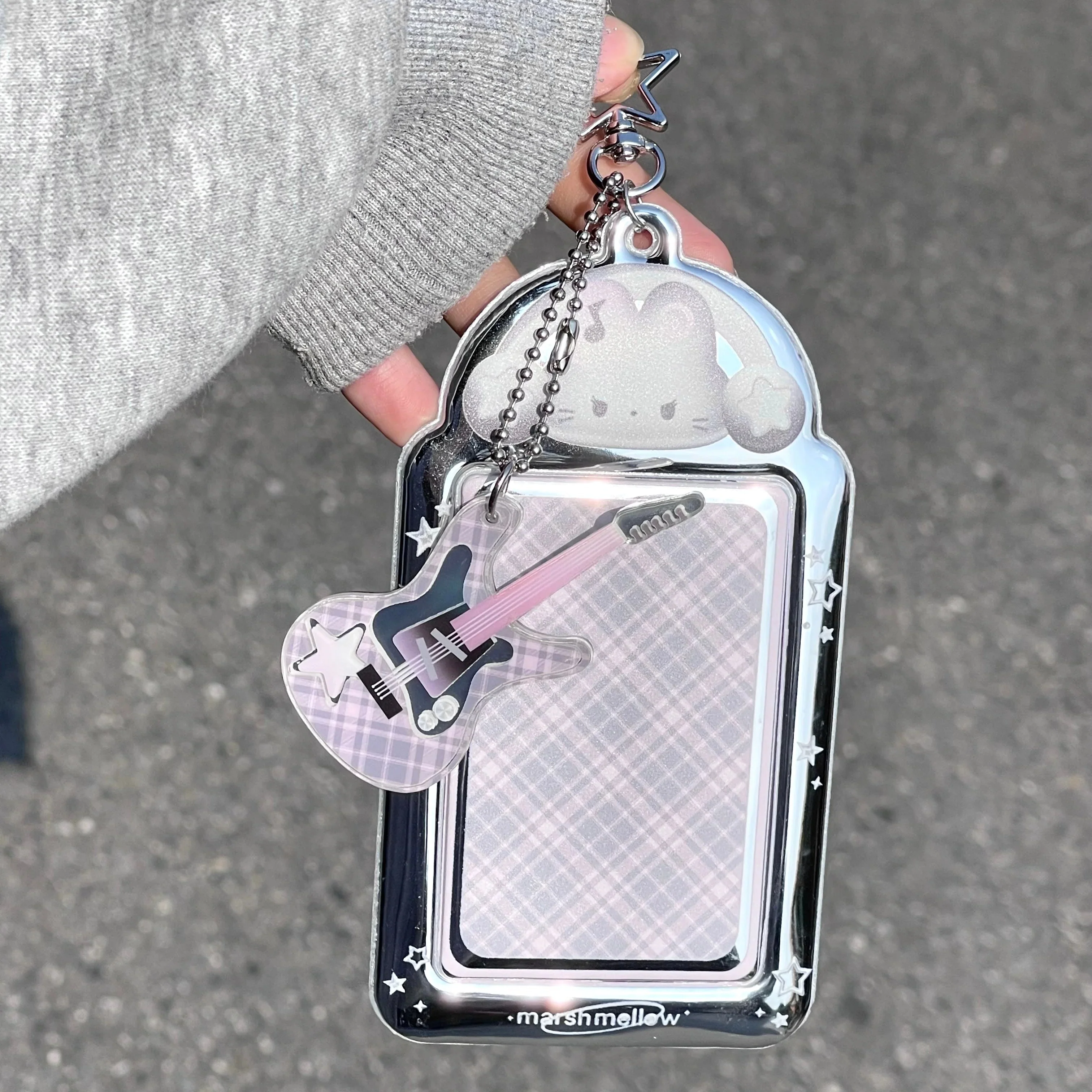 Silver Photocard holder with Guitar Keyring - Image 5